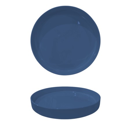 Piatto piano con bordo alto linea Scandia blu | Morini