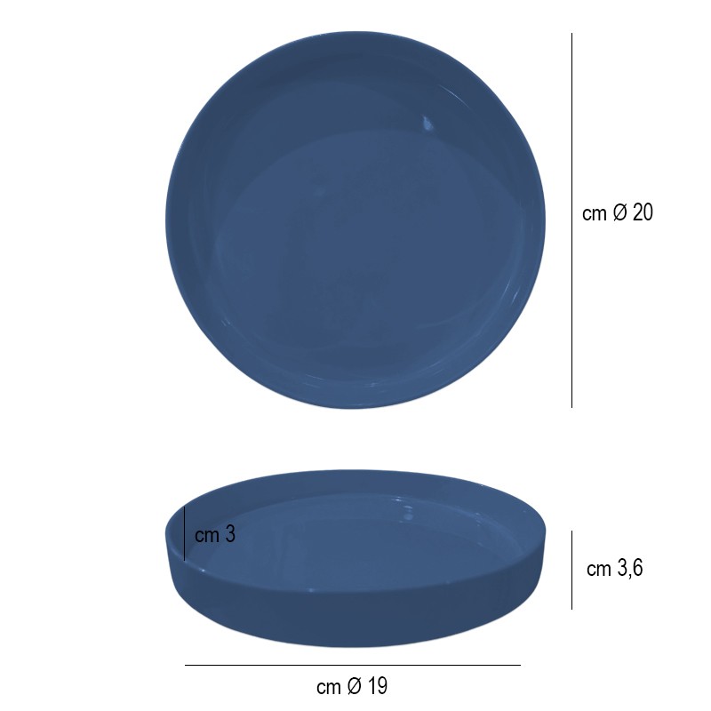Piatto piano bordo alto scandia blu   in Linee
