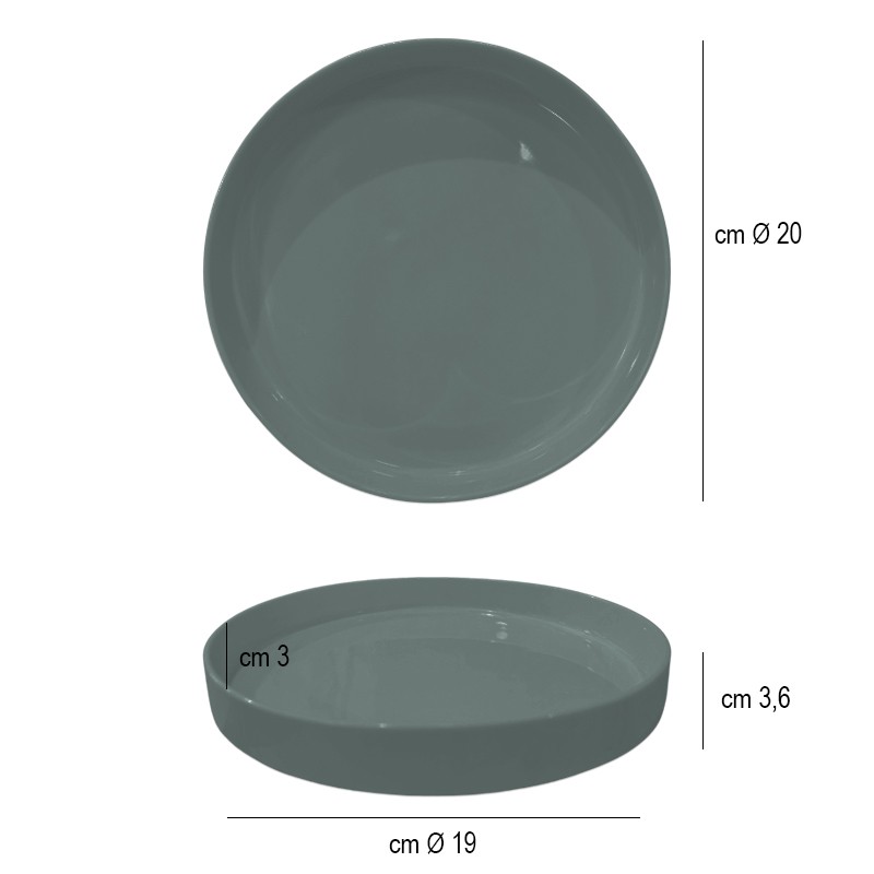 Piatto piano bordo alto scandia grigio   in Linee