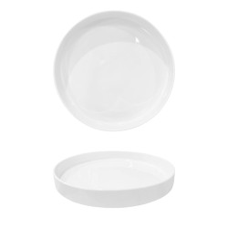 Piatto piano con bordo alto linea Scandia bianco | Morini