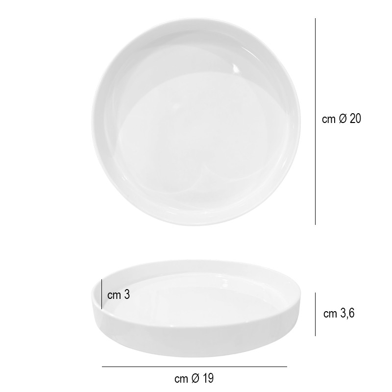 Piatto piano bordo alto scandia bianco   in Linee