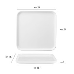 Piatto piano quadrato impilabile scandia bianco   in Linee