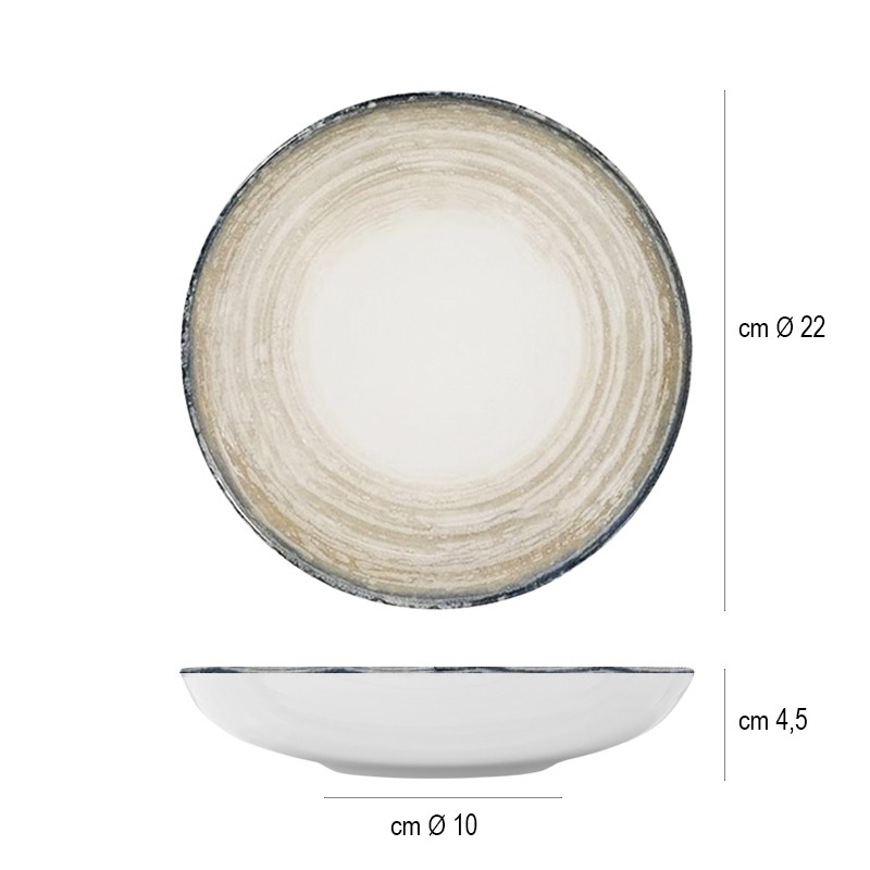 Piatto fondo saturnia tellus Saturnia Porcellane  in Linee