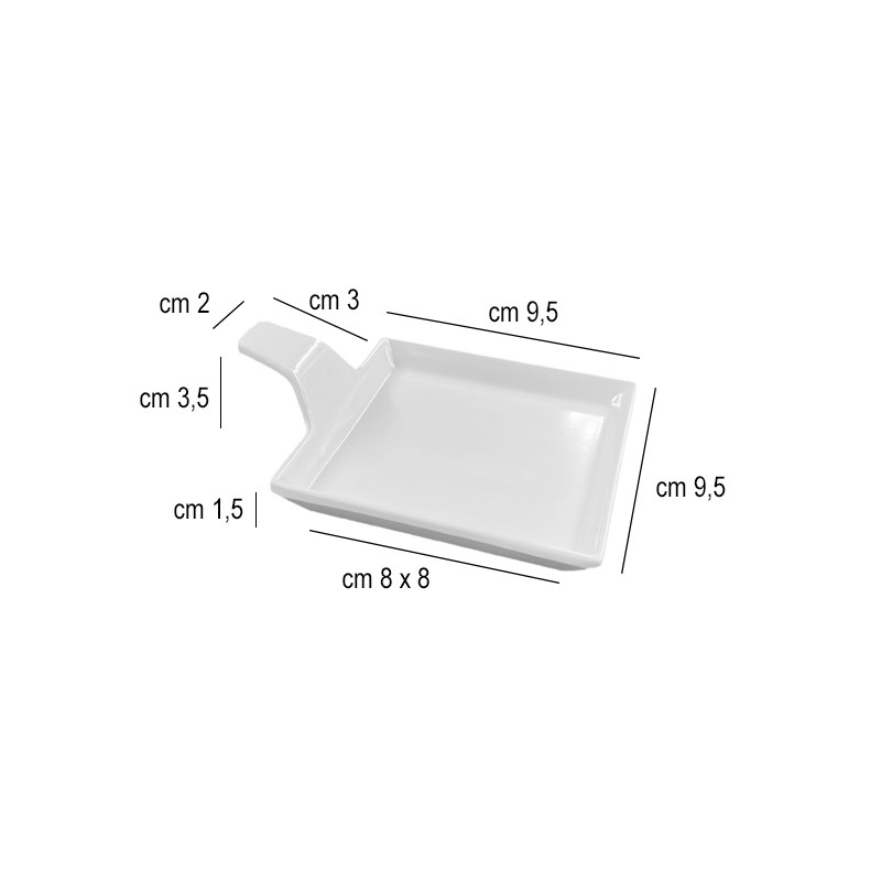 Piattino in melamina con manico   in Porcellane