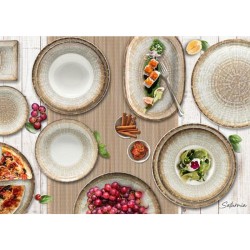 Piatto piano saturnia crete Saturnia Porcellane  in Linee