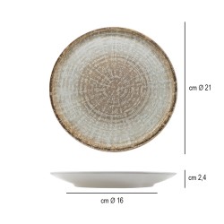 Piatto dessert saturnia crete Saturnia Porcellane  in Linee