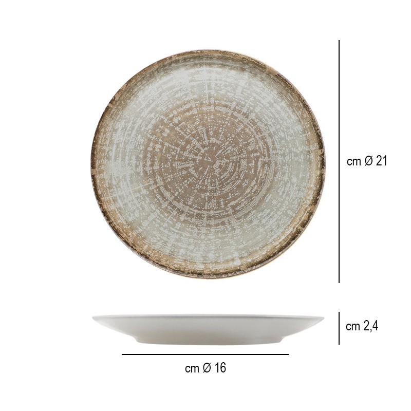 Piatto dessert saturnia crete Saturnia Porcellane  in Linee