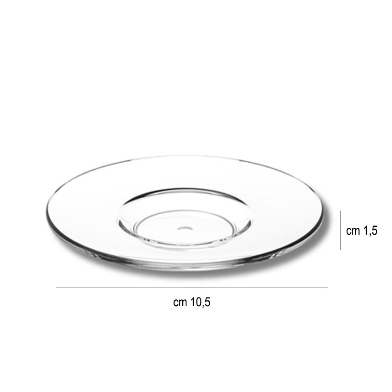 Piattini per tazze da caffè in plastica trasparenti Goldplast  in Bicchieri plastica rigida riutilizzabili