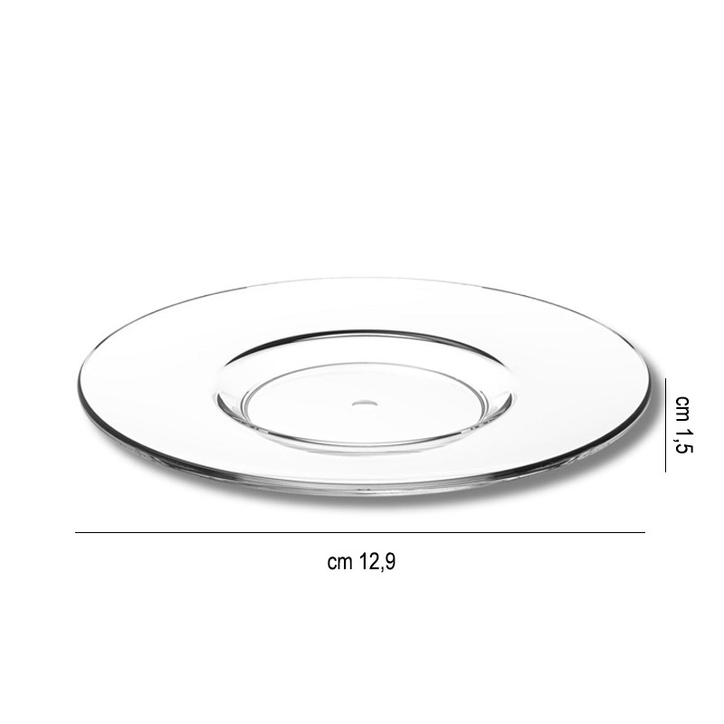 Piattini per tazze da cappuccino in plastica trasparenti Goldplast  in Bicchieri plastica rigida riutilizzabili