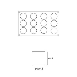 Forma silicone 12 cilindri Silikomart  in Stampi in silicone per dolci