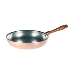 Padella in rame con manico in legno | Pentole Agnelli | Rausa srl