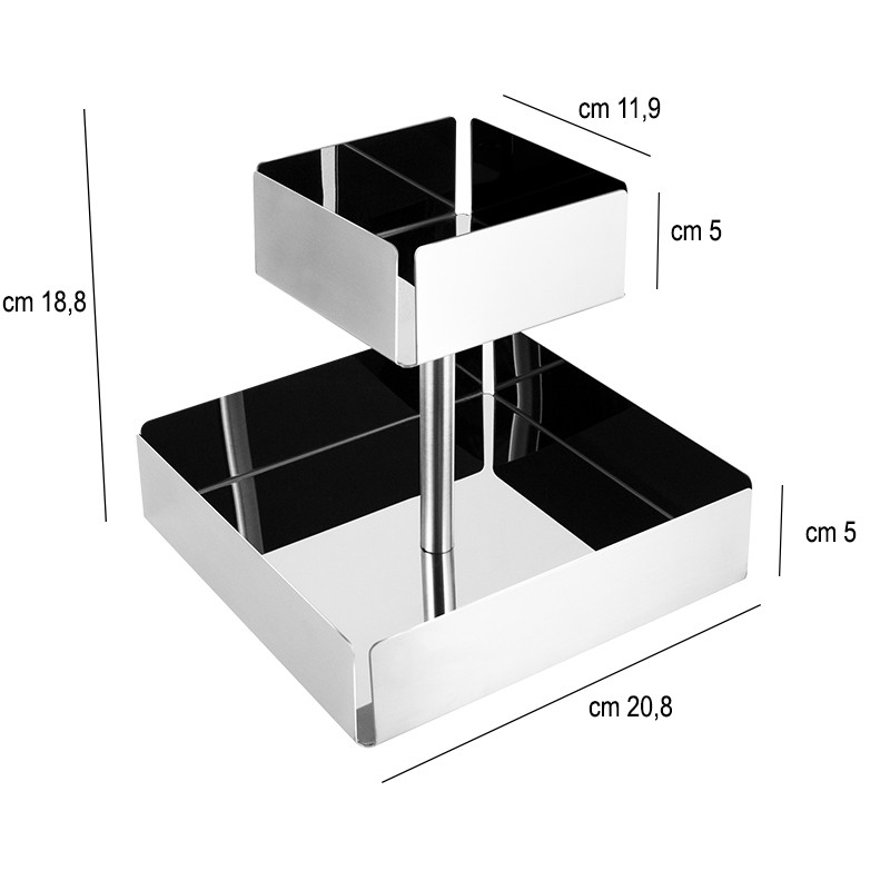 Porta bustine 2 piani acciaio Salvinelli posate  in Bar