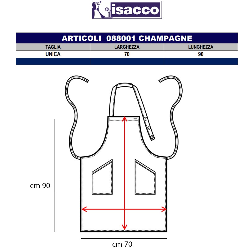 Grembiule Champagne Smoke Isacco  in Grembiuli da sala