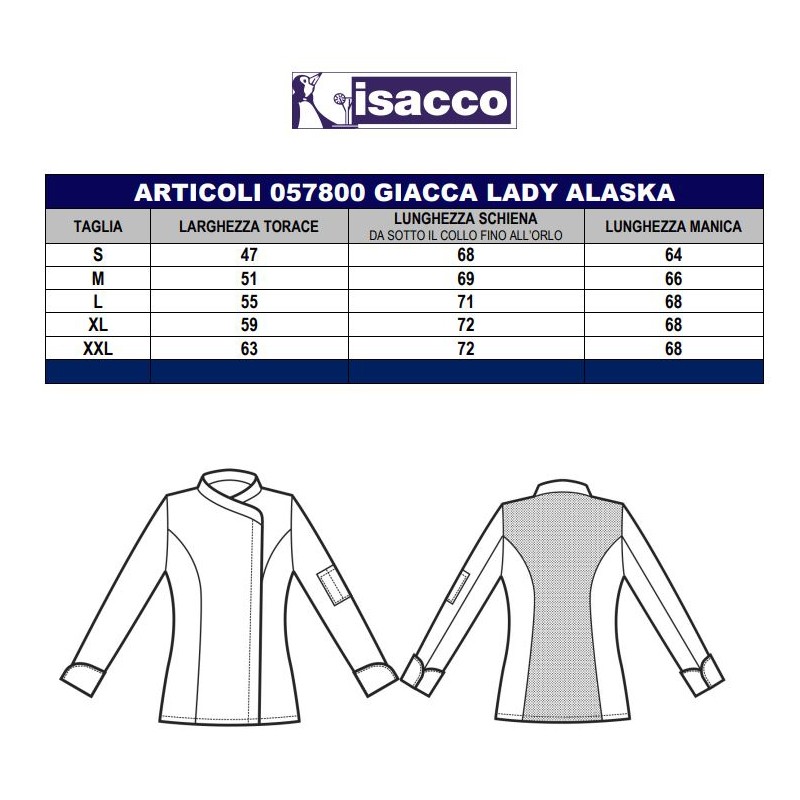 Giacca cuoca Alaska Isacco  in Giacca cuoco donna