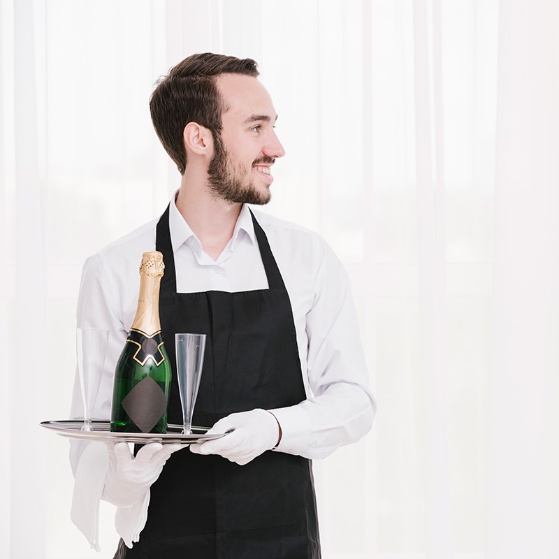 Camicia bianca cameriere Siggi Group  in Divise da lavoro ristorazione stock