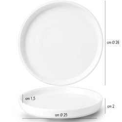 Piatto piano churchill walled vellum Churchill Porcellana  in Porcellane