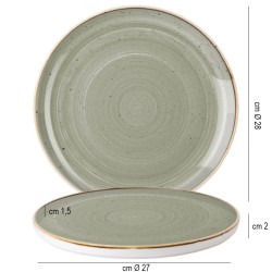 Piatto piano churchill walled stonecast peppercorn grey Churchill Porcellana  in Linee