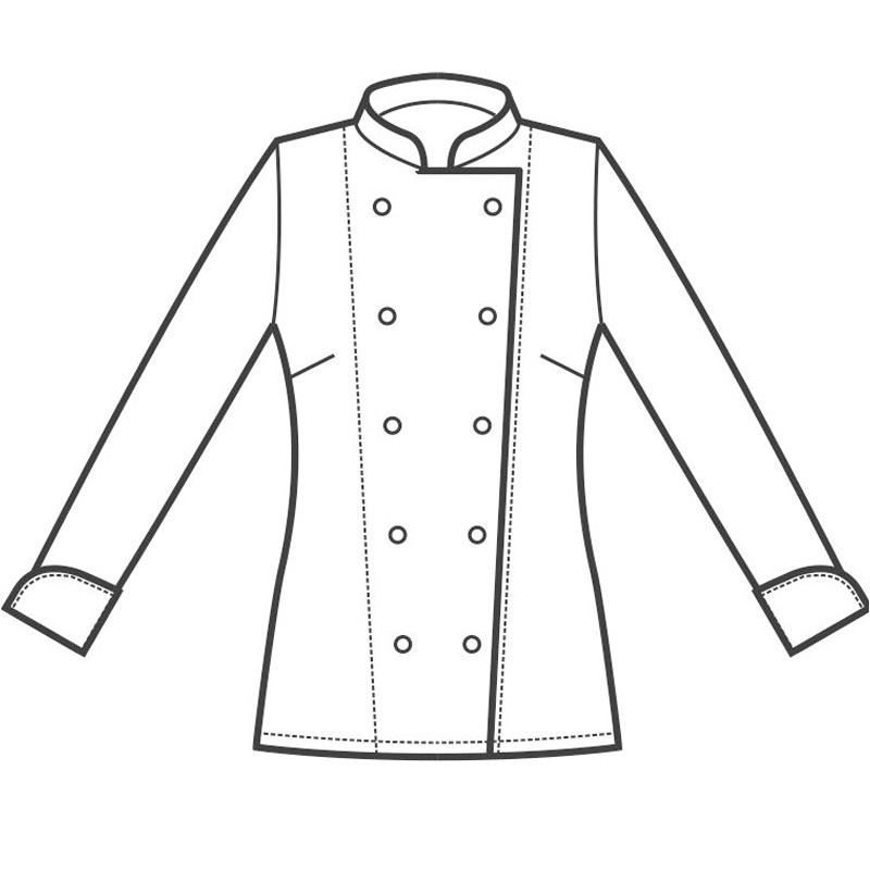 Giacca cuoca Lady Chef Isacco Isacco  in Divise da lavoro ristorazione stock