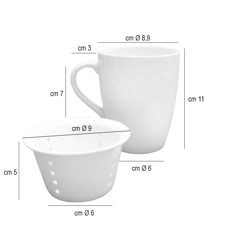 Tazza con infusore in porcellana   in Tazze da mug