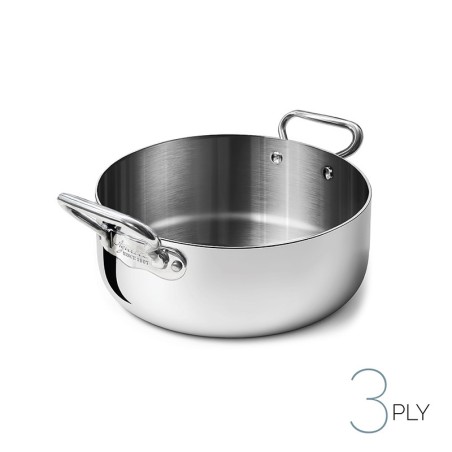 Casseruola bassa 2 maniglie aluinox 3ply 1907 | Rausa srl