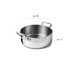 Casseruola bassa 2 maniglie aluinox 3ply 1907 Pentole Agnelli  in Cucina