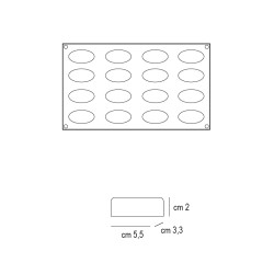 Forma silicone 16 ovali Silikomart  in Stampi in silicone per dolci