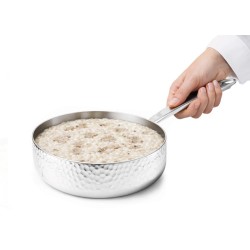 Casseruola alta con manico aluinox 3ply martellato Pentole Agnelli  in Cucina