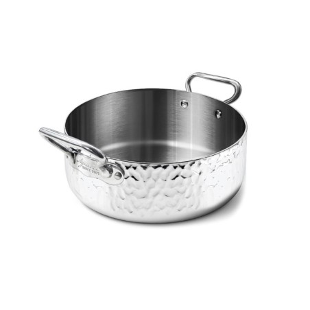 Casseruola Bassa 2 Maniglie Aluinox 3-Ply Martellata | Rausa srl