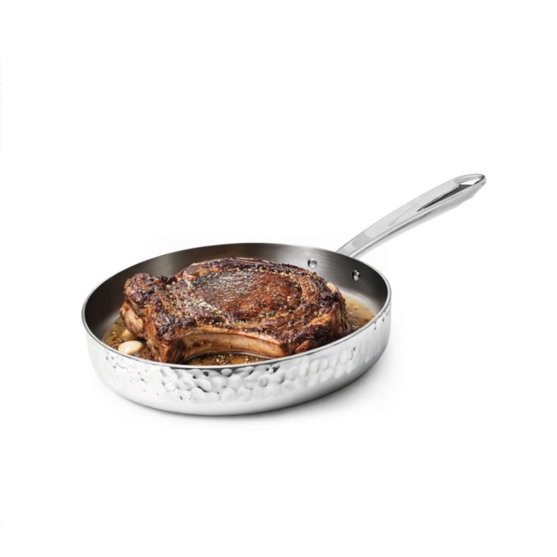 Padella con manico aluinox 3ply martellato Pentole Agnelli  in Cucina