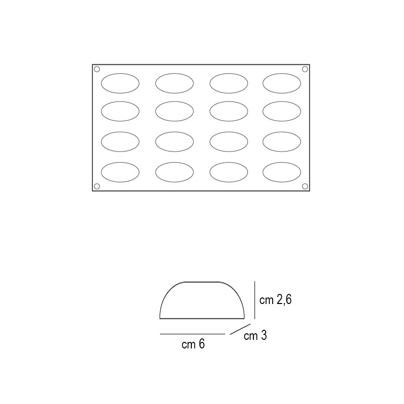 Forma silicone 16 sushi nigiri Silikomart  in Stampi in silicone per dolci