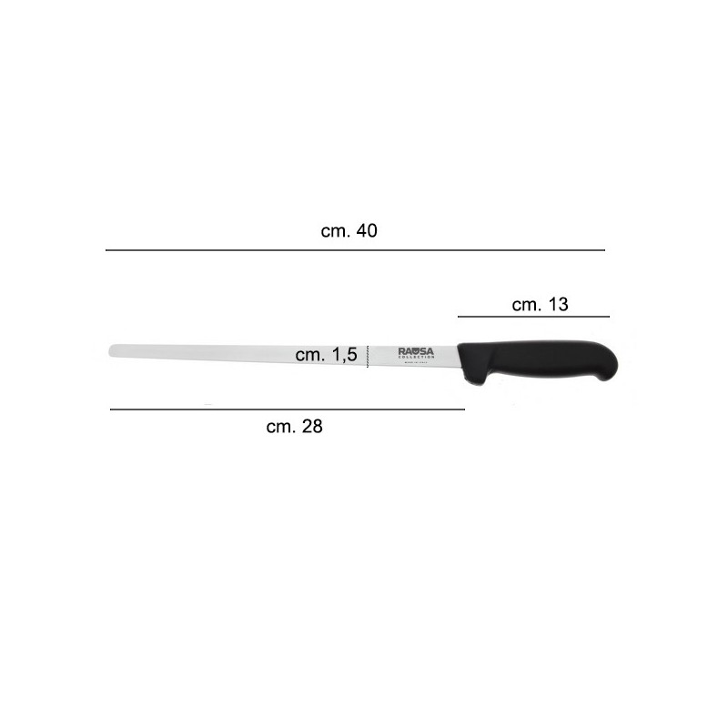 Coltello prosciutto extra stretto Rausa acciaio inox Rausa srl  in Coltelli cuoco