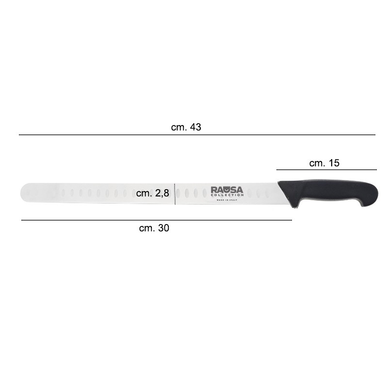 Coltello salmone alveolato Rausa acciaio inox Rausa srl  in Coltelli cuoco