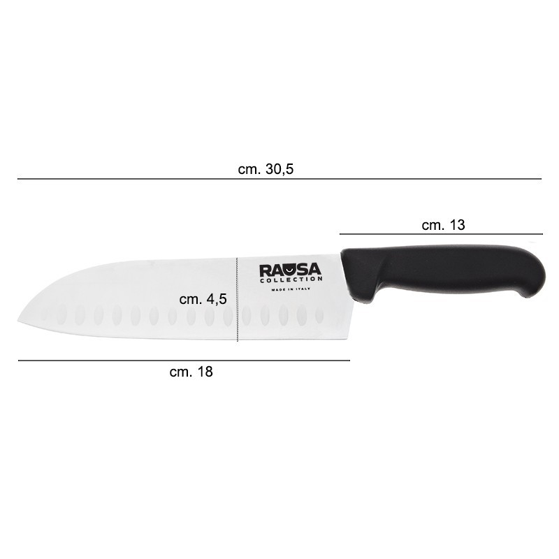 Coltello Santoku alveolato Rausa acciaio inox Rausa srl  in Coltelli cuoco