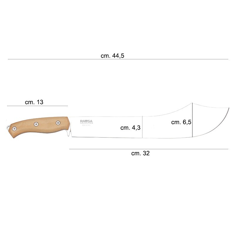 Coltello scimitarra carne Rausa acciaio inox e ulivo Rausa srl  in Coltelli speciali