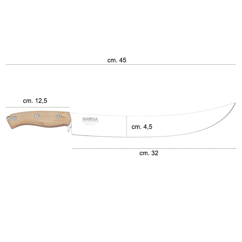 Coltello scimitarra Rausa acciaio inox professionale Rausa srl  in Coltelli speciali