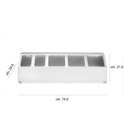 Supporto per 5 contenitori gastronorm in acciaio inox   in Contenitori GN acciaio