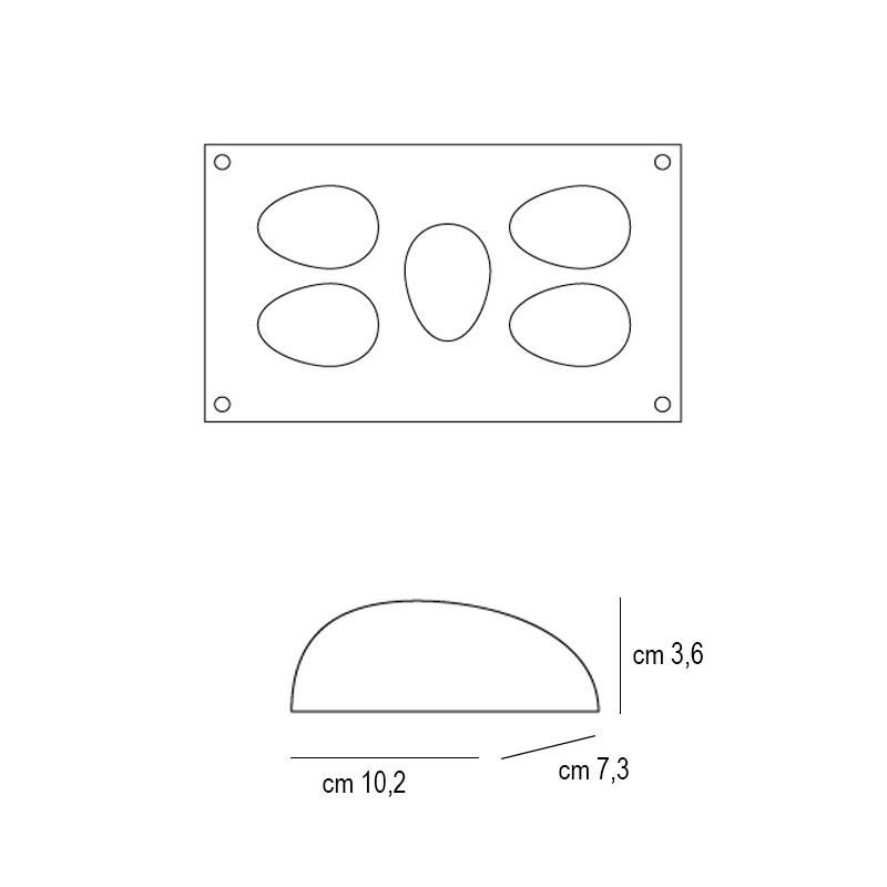 Forma silicone 5 mezzo uovo Silikomart  in Stampi in silicone per dolci