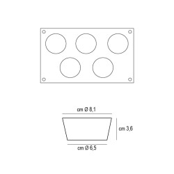 Forma silicone 5 muffin Silikomart  in Stampi in silicone per dolci