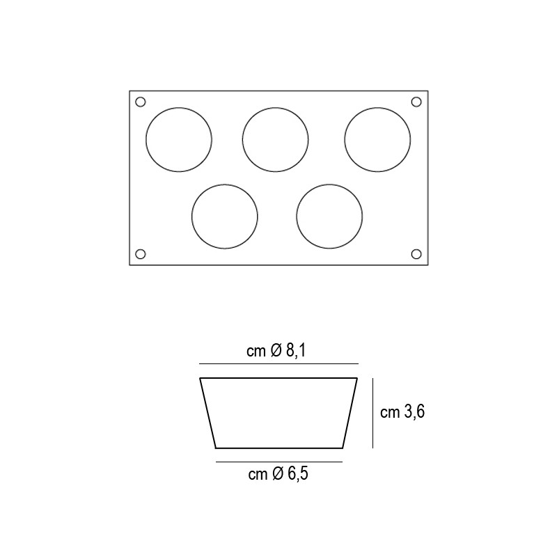 Forma silicone 5 muffin Silikomart  in Stampi in silicone per dolci