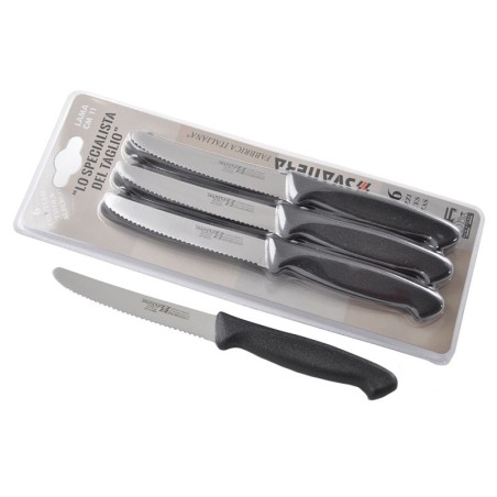 Coltello tavola albergo inox nero 6 pezzi