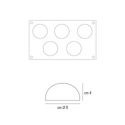 Forma silicone 5 semisfere Silikomart  in Stampi in silicone per dolci