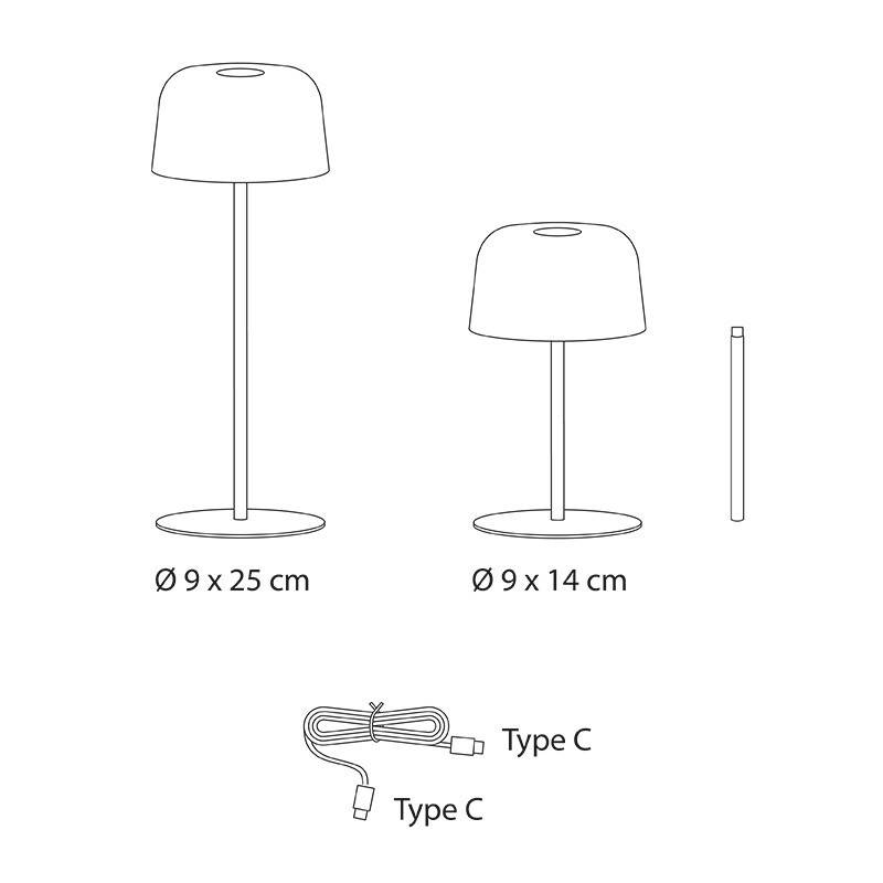 Lampada LED da tavolo Zafferano Ailati 1+1 Zafferano  in Lampade da tavolo