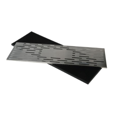 Tappetino Wide Matt Nero con griglia inox The Bars