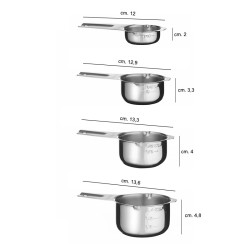 Set misurini dosatori in acciaio inox 4 pezzi   in Jiggers