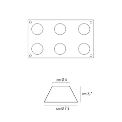 Forma silicone 6 brioche canellate Silikomart  in Stampi in silicone per dolci