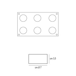 Forma silicone 6 cilindri Silikomart  in Stampi in silicone per dolci