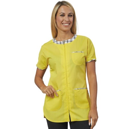 Casacca donna beige chiusura zip | Abbigliamento camici | Rausa
