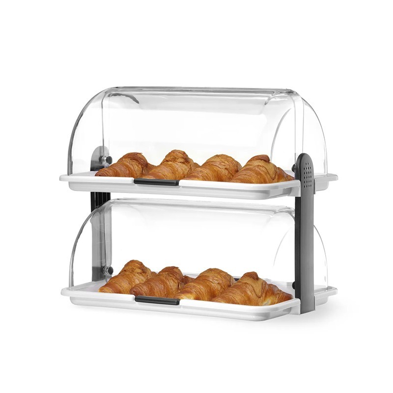 Vetrinetta brioches doppia roll-top per buffet e colazioni   in Espositori