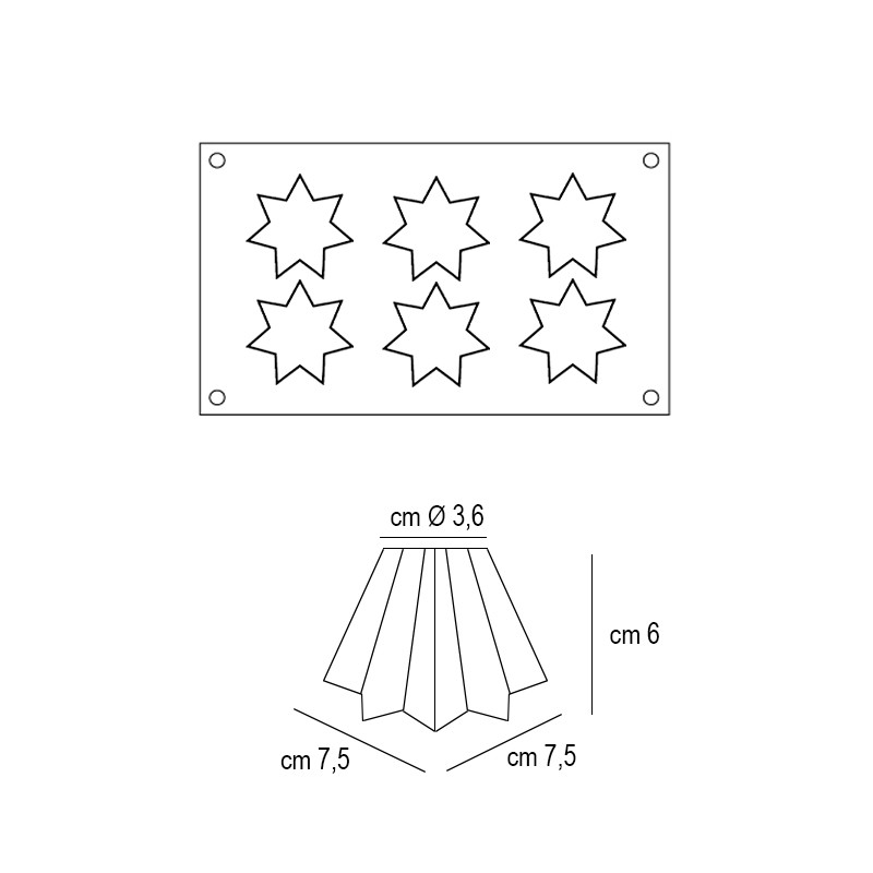 Forma silicone 6 pandorini Silikomart  in Stampi in silicone per dolci