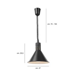 Lampada riscaldante conica per buffet con cavo regolabile   in Mantenimento calore